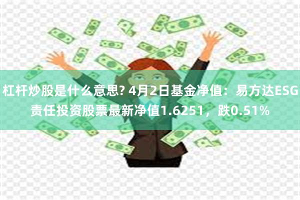 杠杆炒股是什么意思? 4月2日基金净值：易方达ESG责任投资股票最新净值1.6251，跌0.51%