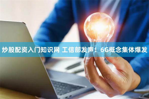 炒股配资入门知识网 工信部发声！6G概念集体爆发