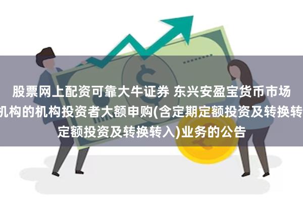 股票网上配资可靠大牛证券 东兴安盈宝货币市场基金调整代销机构的机构投资者大额申购(含定期定额投资及转换转入)业务的公告
