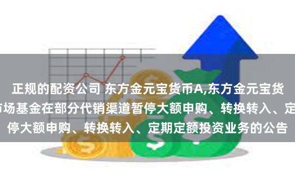 正规的配资公司 东方金元宝货币A,东方金元宝货币C: 东方金元宝货币市场基金在部分代销渠道暂停大额申购、转换转入、定期定额投资业务的公告
