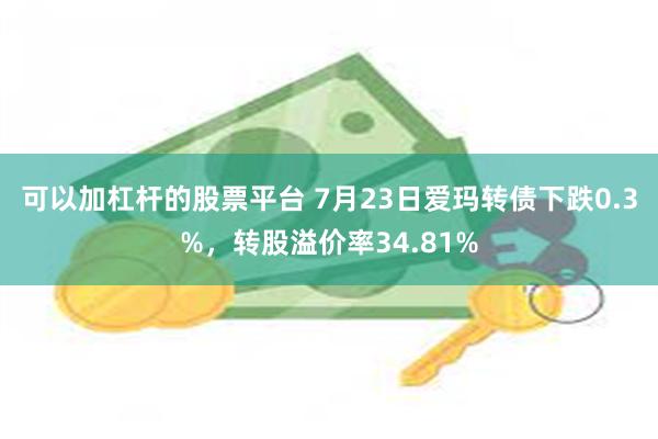 可以加杠杆的股票平台 7月23日爱玛转债下跌0.3%，转股溢价率34.81%
